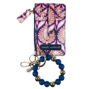 NWT Simply Southern Beaded Bangle Wallet Wristlet Bud Print Card Holder
